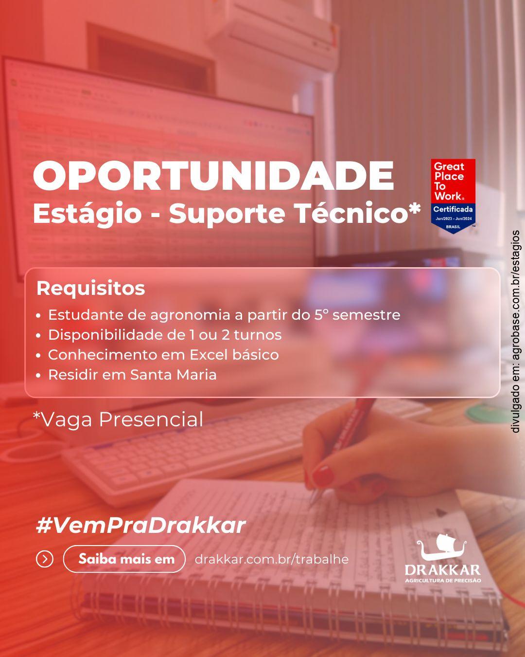 Estágio em suporte técnico – Santa Maria/RS