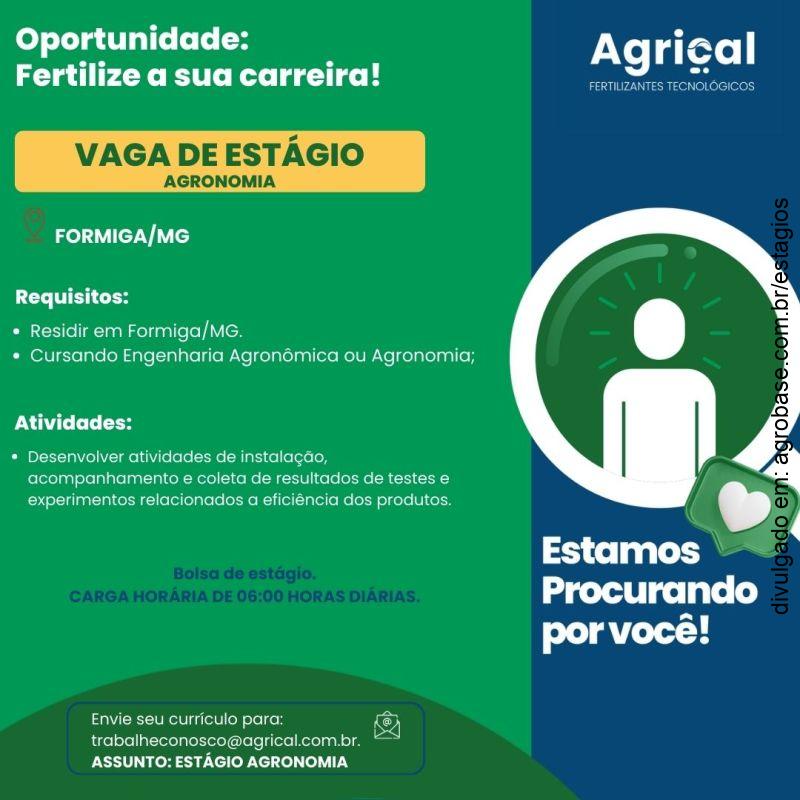 Vaga estágio agronomia – Formiga/MG