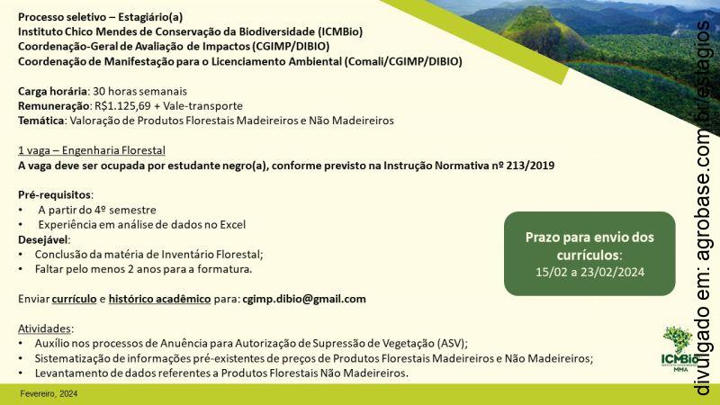 Estagiário engenharia florestal – Brasília/DF