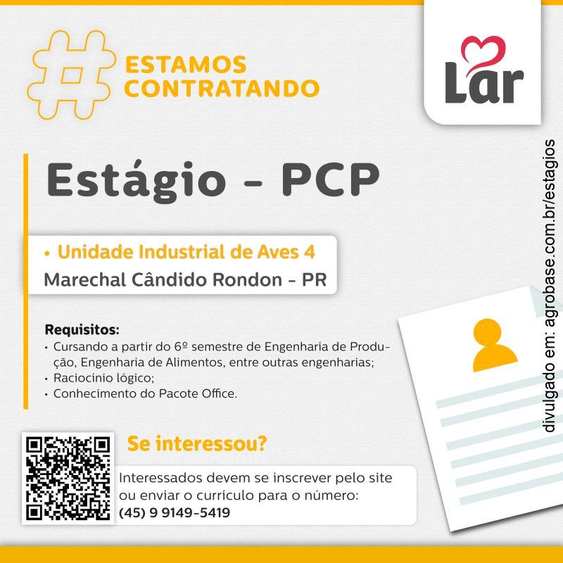 Estágio pcp – Mal Cândido Rondon/PR