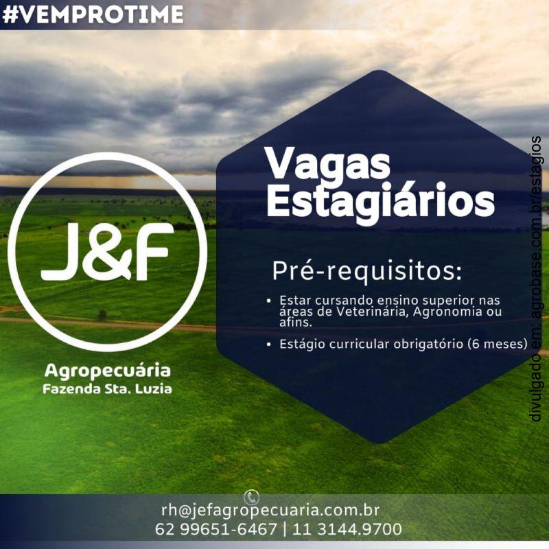 Vagas estagiários em fazenda – Aruanã/GO