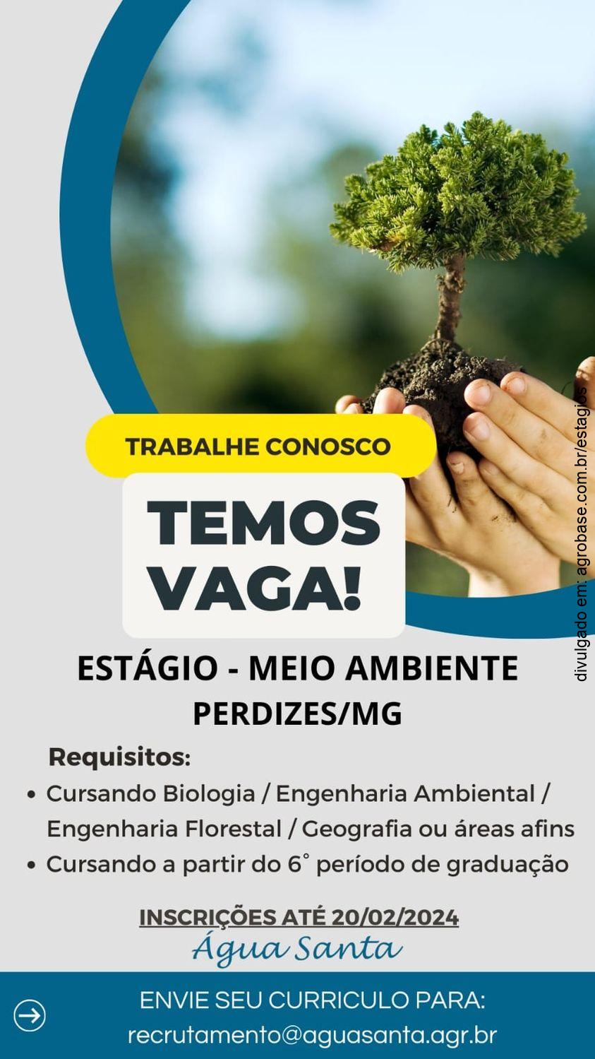 Estágio em meio ambiente – Perdizes/MG
