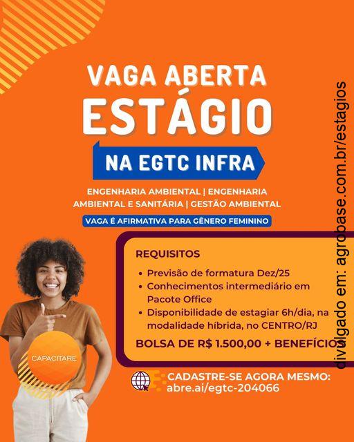 Vaga estagiária EGTC INFRA – Rio de Janeiro/RJ