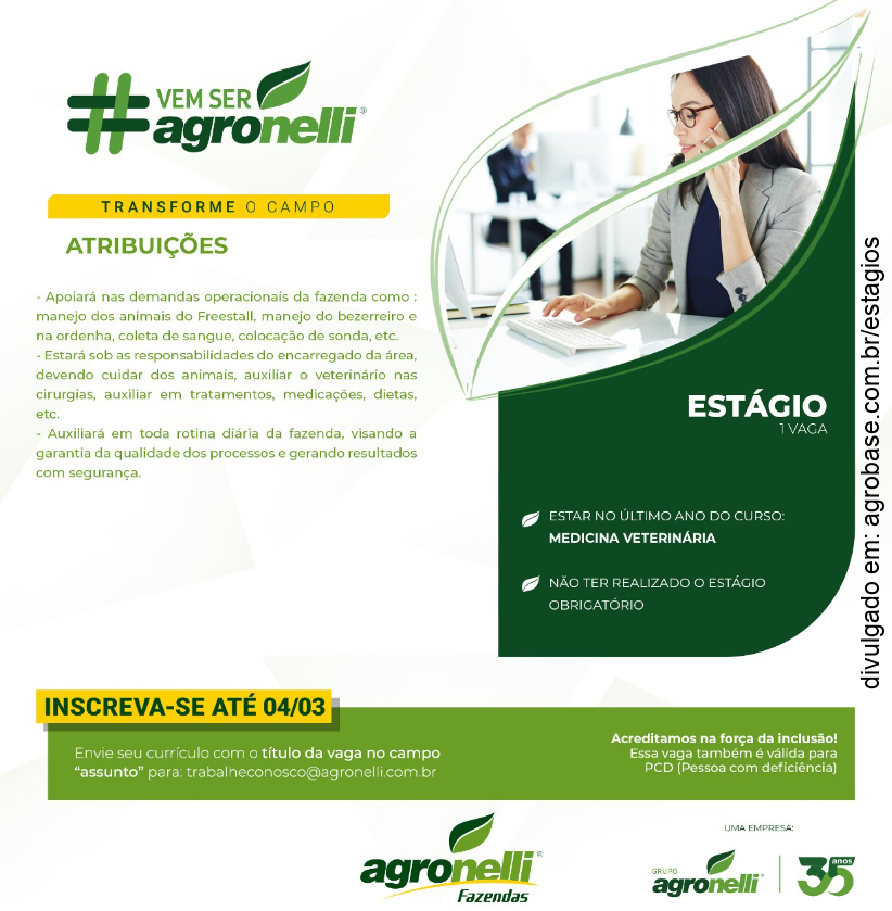 Estágio para estudantes de veterinária – MG