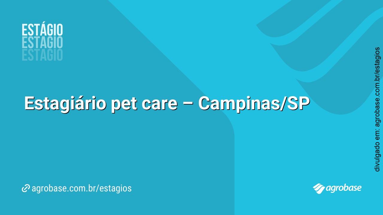 Estagiário pet care – Campinas/SP