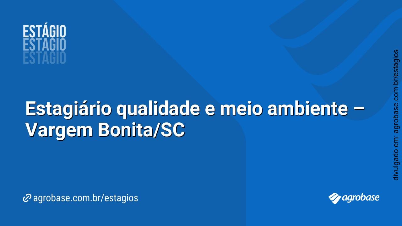 Estagiário qualidade e meio ambiente – Vargem Bonita/SC
