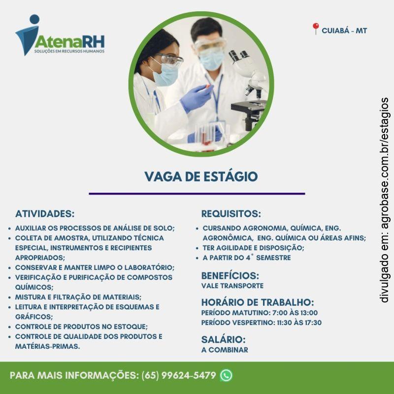 Estágio em laboratório de análise química – Cuiabá/MT