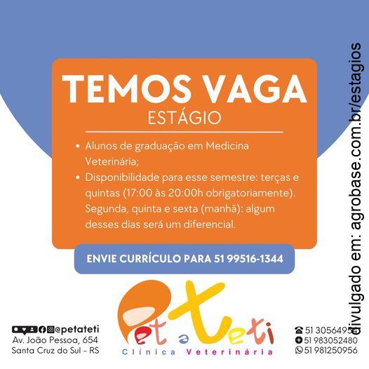 Estágio med. veterinária – Santa Cruz do Sul/RS