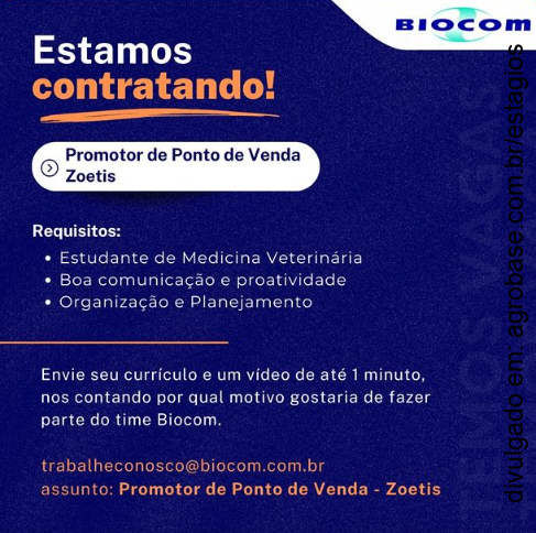 Promotor de ponto de vendas Zoetis