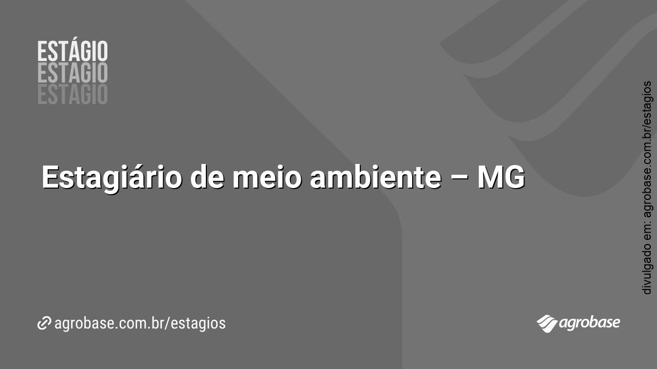 Estagiário de meio ambiente – MG