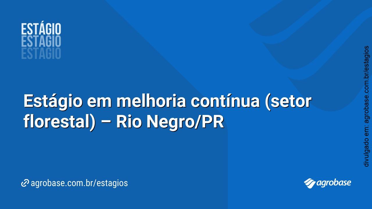 Estágio em melhoria contínua (setor florestal) – Rio Negro/PR