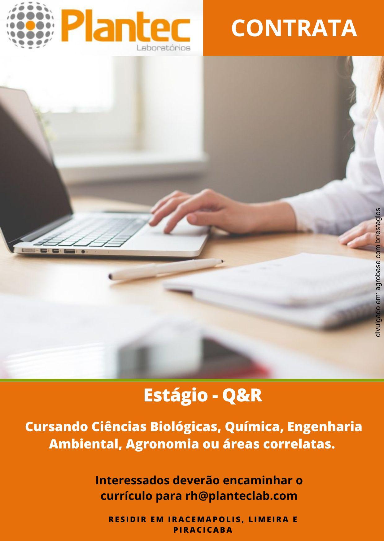 Estagiário Q&R – Iracemápolis, Limeira ou Piracicaba/SP