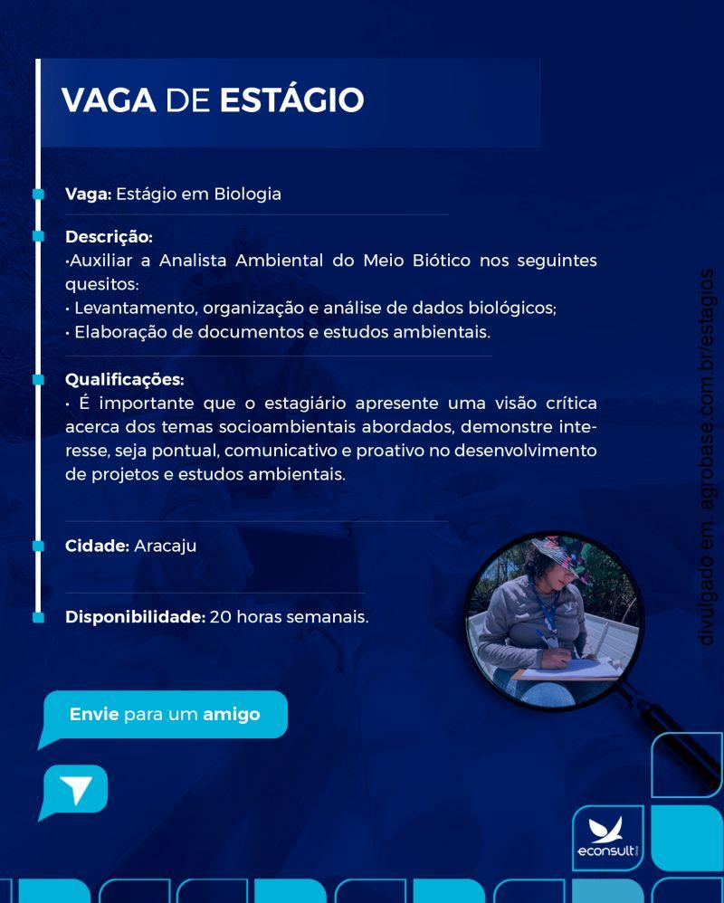 Estagiário de biologia – Aracaju/SE