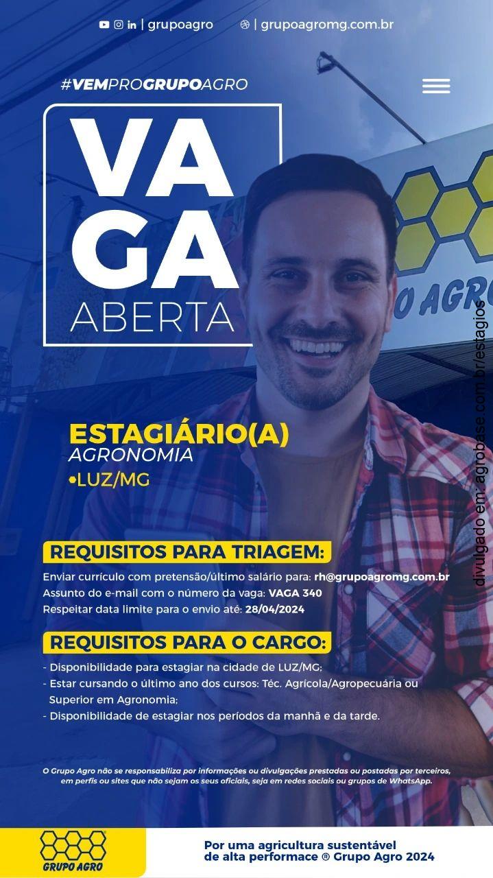 Estagiário agronomia – Luz/MG