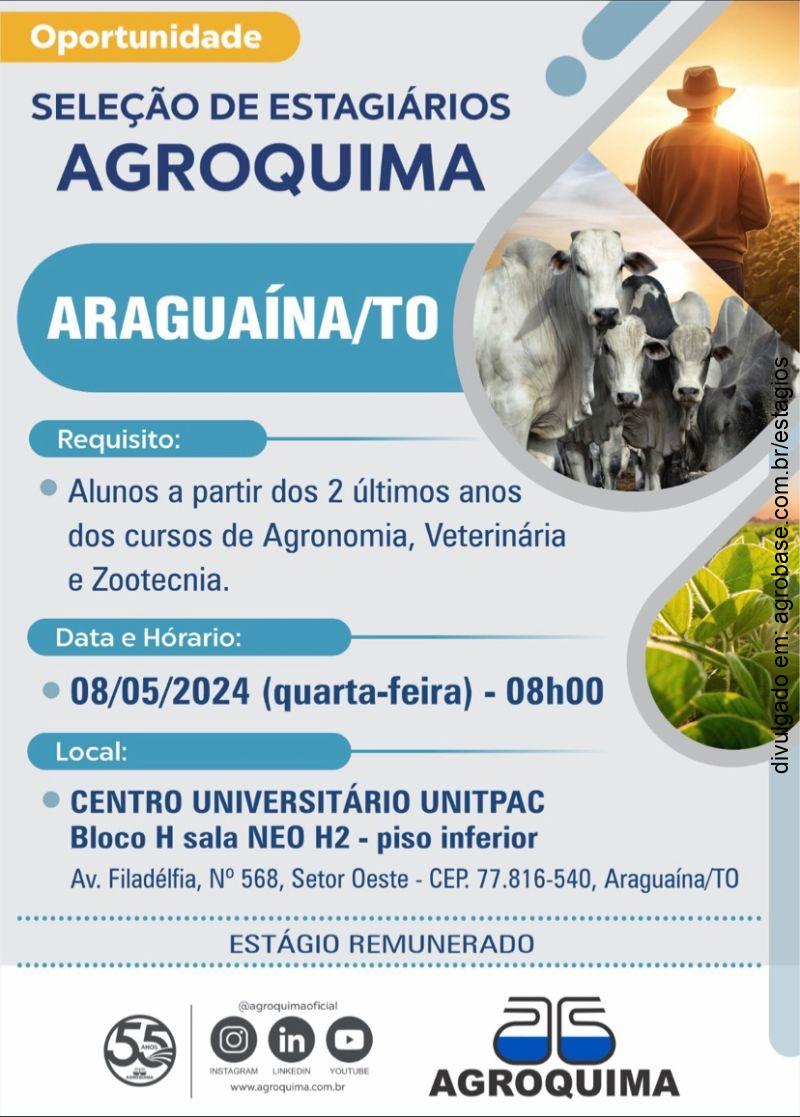 Seleção de estagiários Agroquima – Araguaína/TO