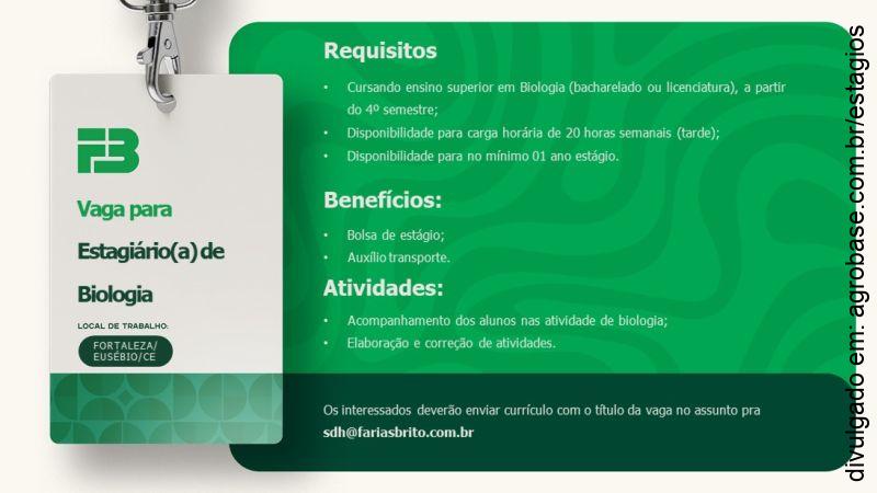Estagiário de biologia – Fortaleza e Eusébio/CE