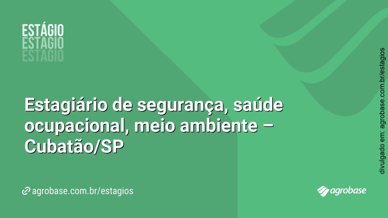 Estagiário de segurança, saúde ocupacional, meio ambiente – Cubatão/SP