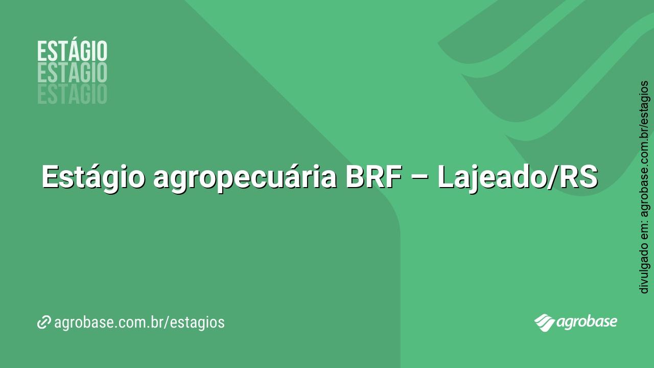 Estágio agropecuária BRF – Lajeado/RS