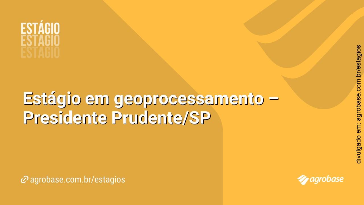 Estágio em geoprocessamento – Presidente Prudente/SP