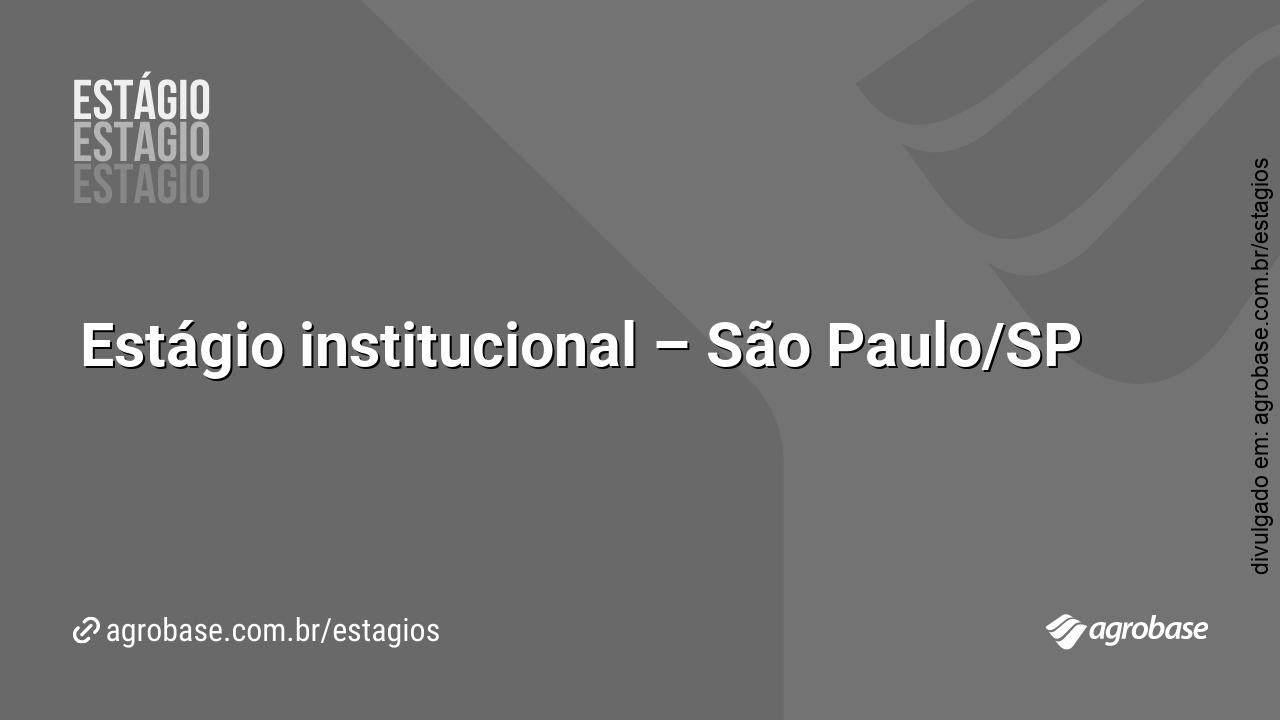 Estágio institucional – São Paulo/SP