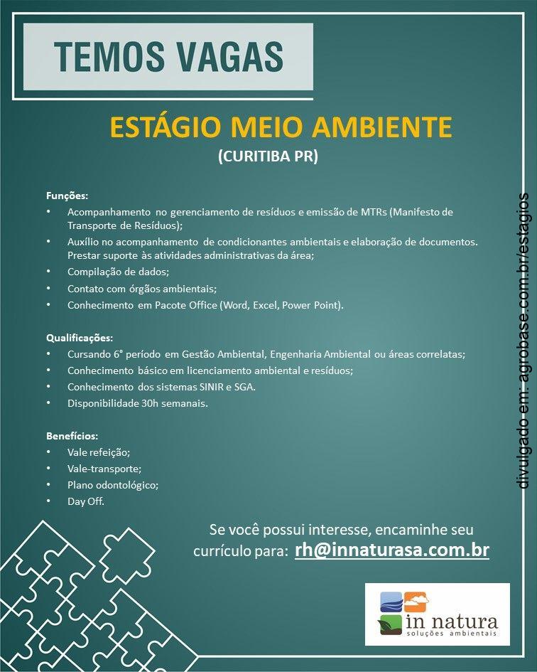 Estágio meio ambiente – Curitiba/PR