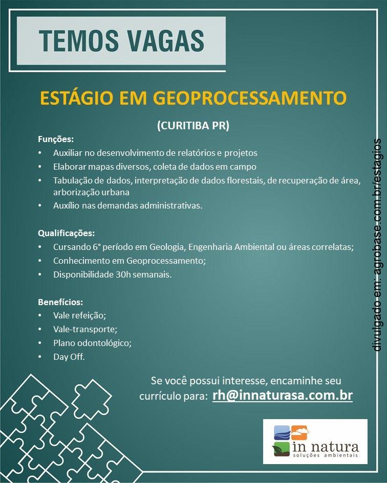 Estágio em geoprocessamento – Curitiba/PR