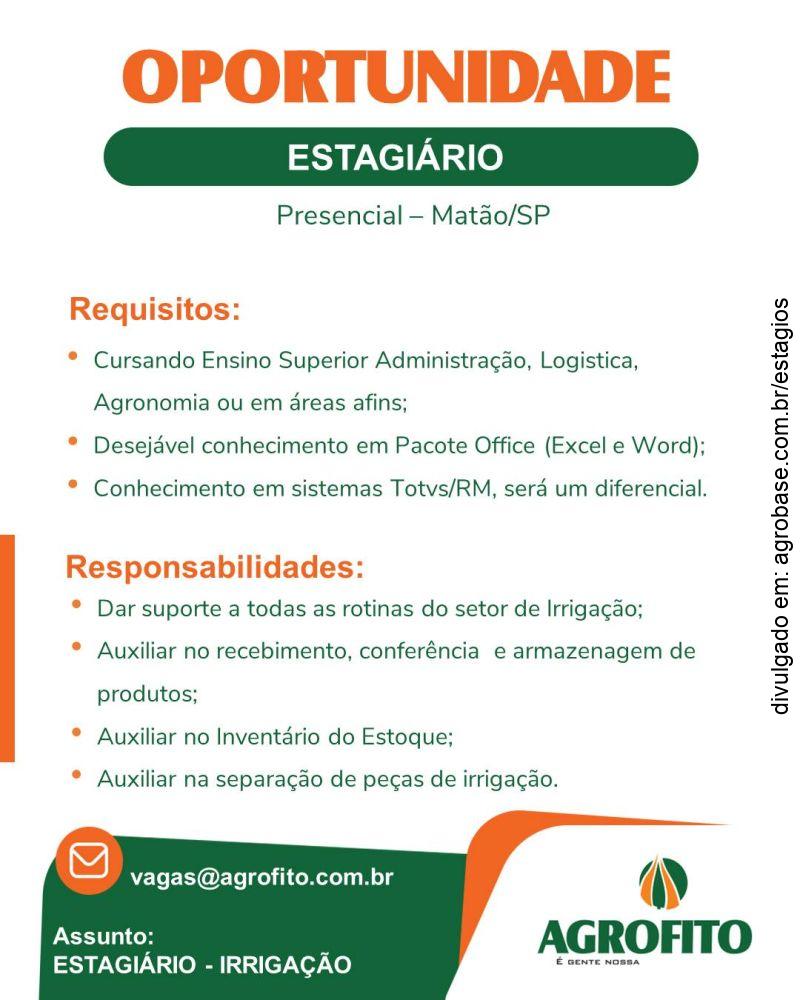 Estagiário irrigação – Matão/SP