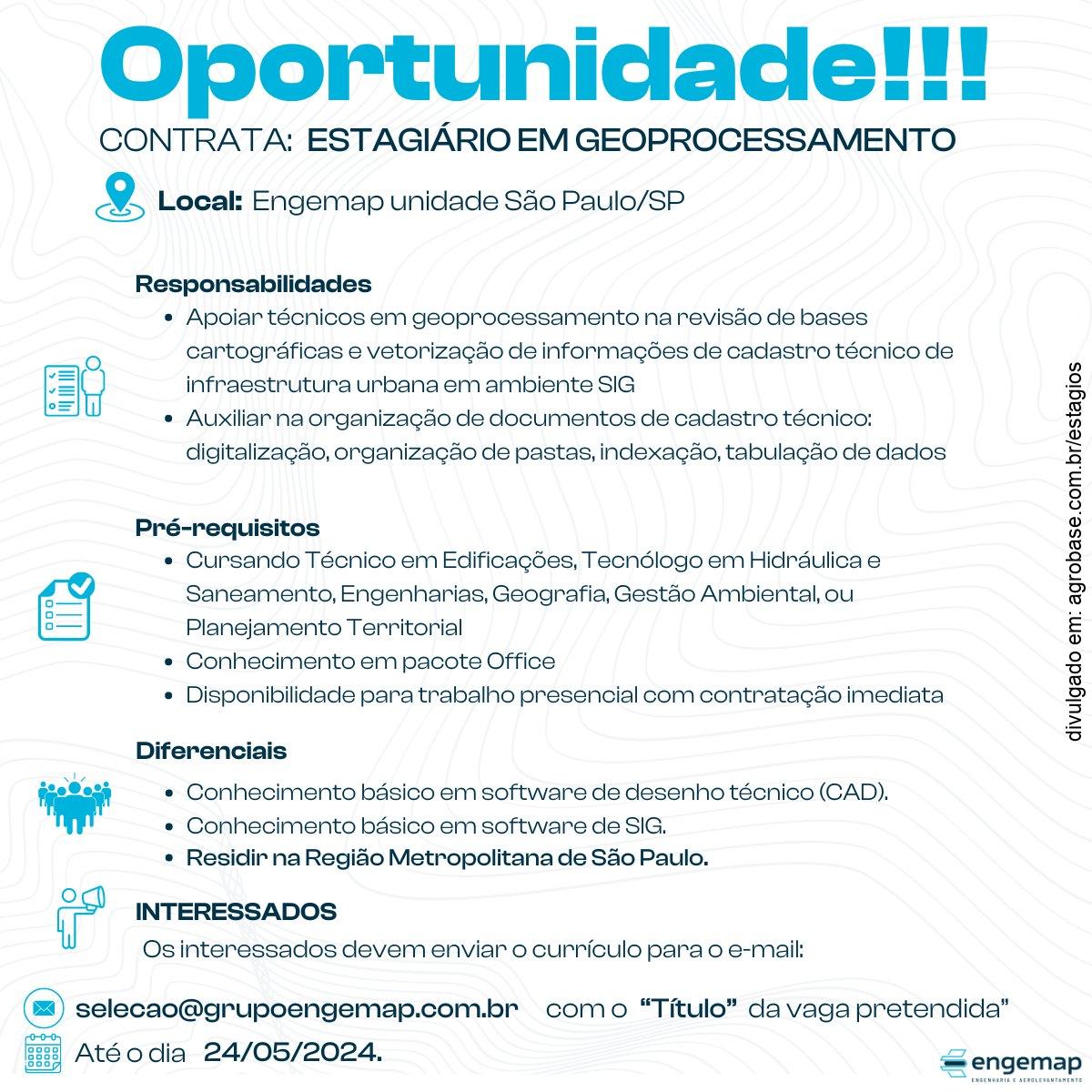 Estagiário(a) em geoprocessamento – São Paulo/SP