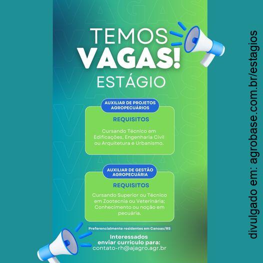 Estágio auxiliar gestão agropecuária – Canoas/RS