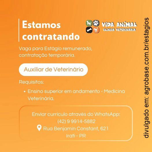 Auxiliar de veterinário – Irati/PR