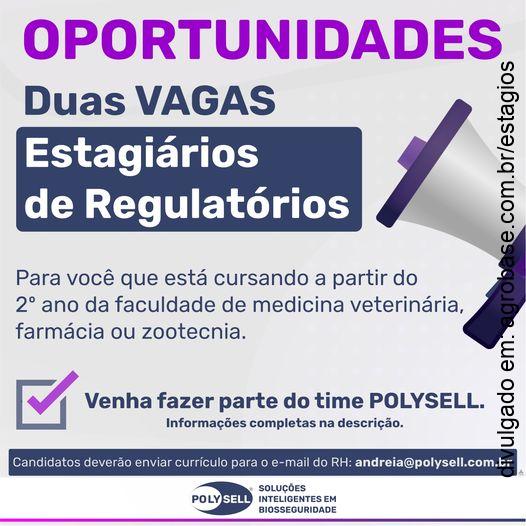 02 vagas estagiários de regulatórios – Louveira/SP