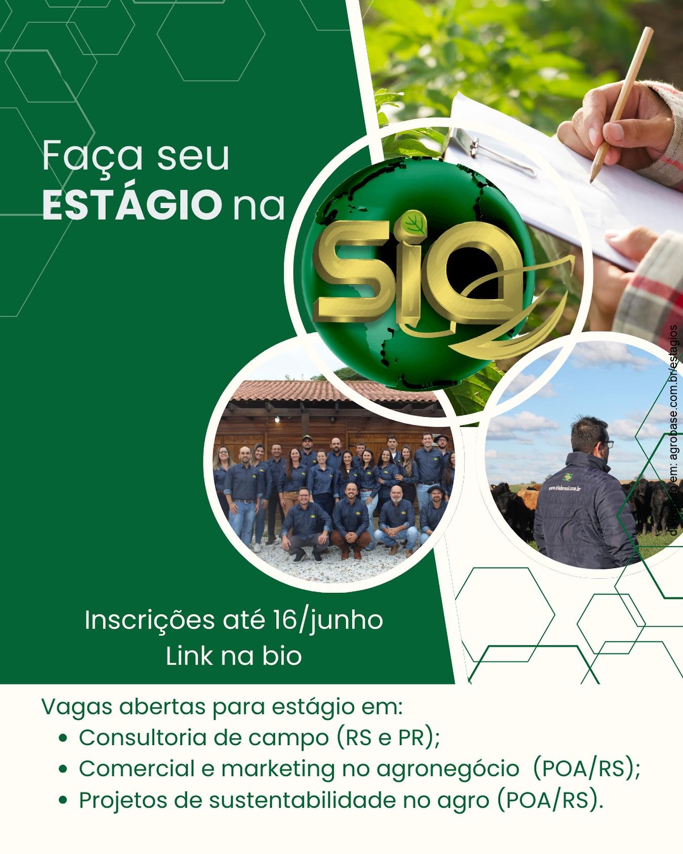 Vagas para estágio na SIA – RS e PR