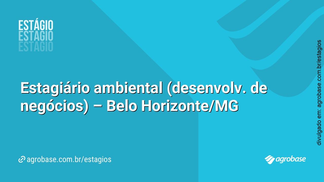 Estagiário ambiental (desenvolv. de negócios) – Belo Horizonte/MG