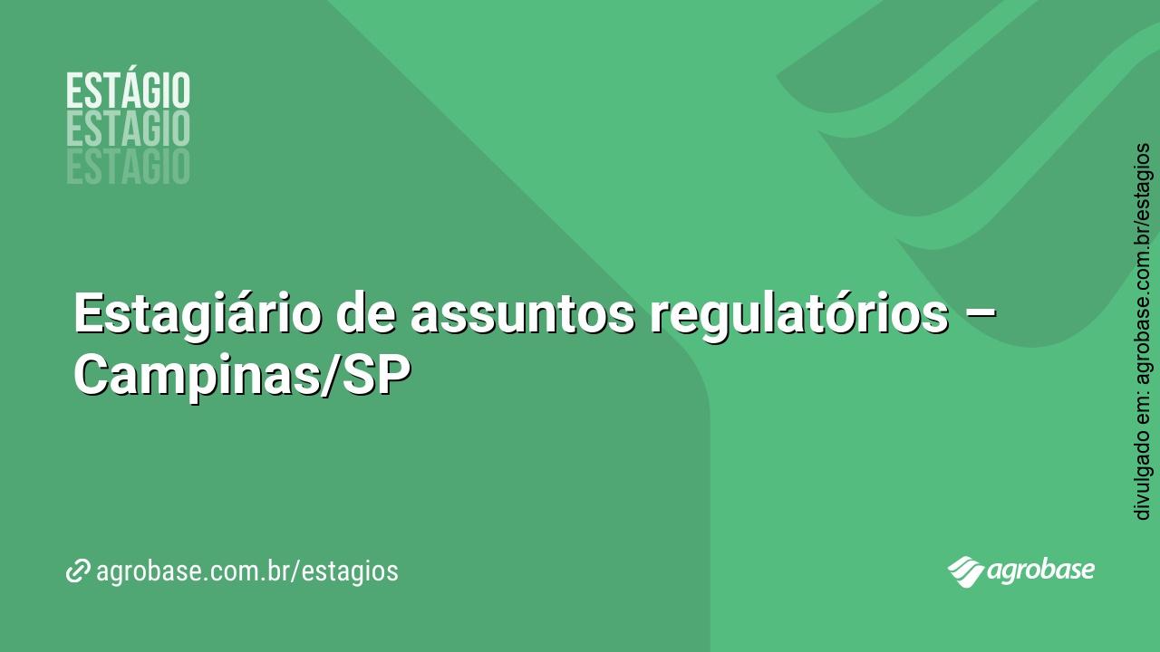 Estagiário de assuntos regulatórios – Campinas/SP