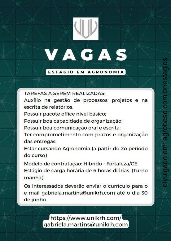 Estágio em agronomia – Fortaleza/CE