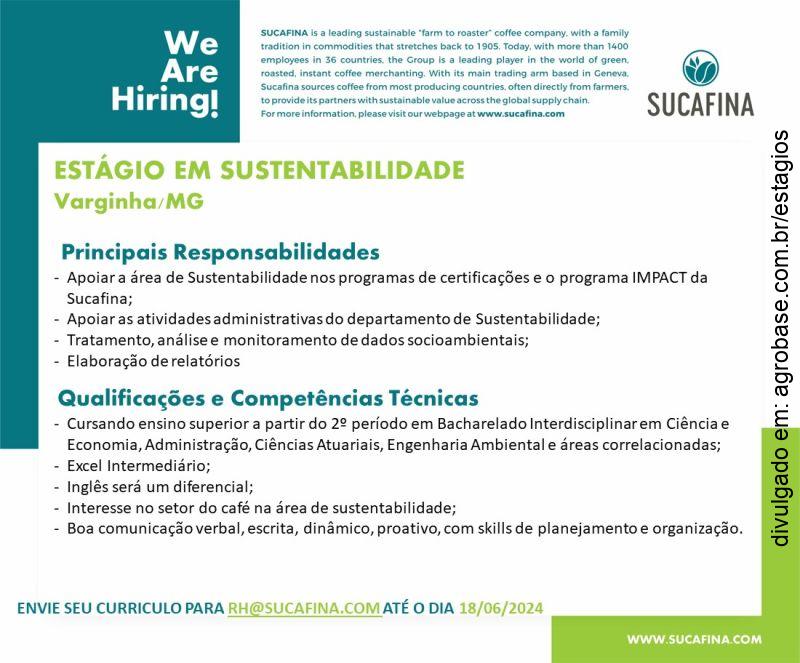 Estágio em sustentabilidade – Varginha/MG