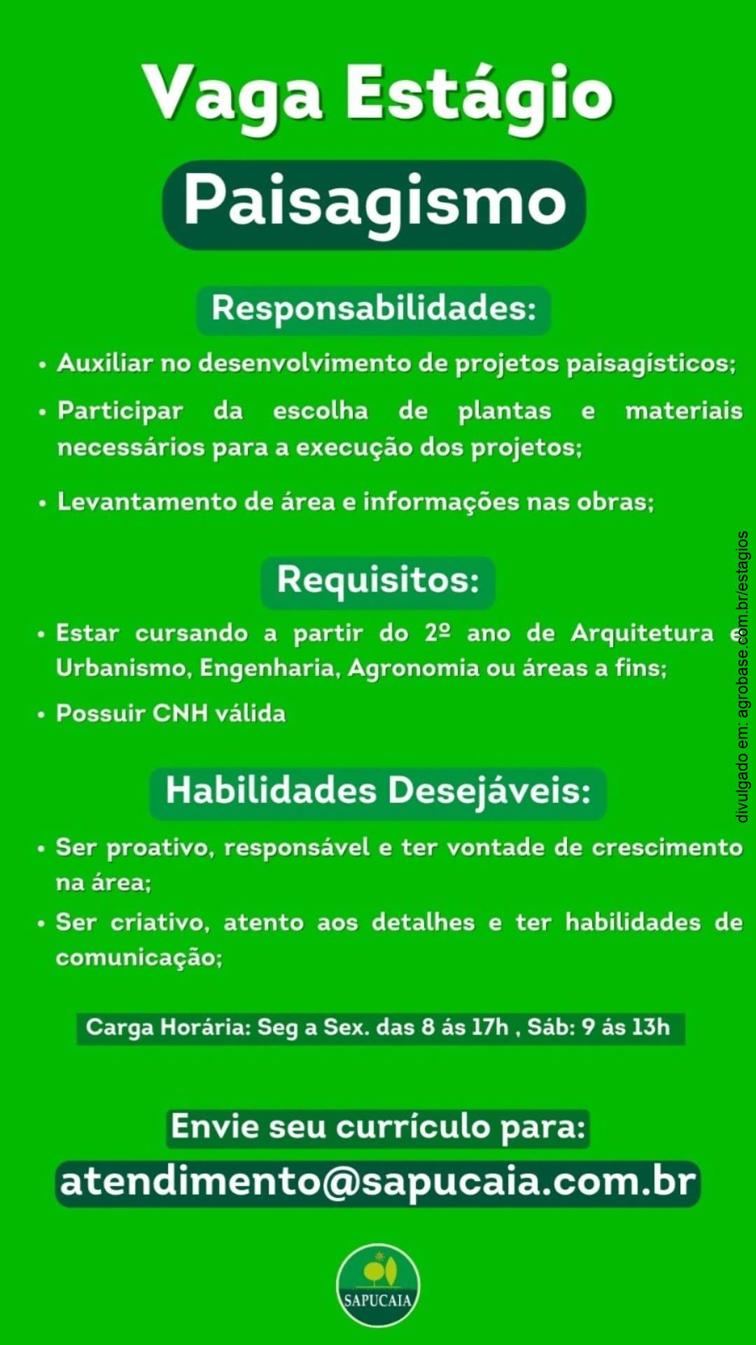 Estágio em paisagismo