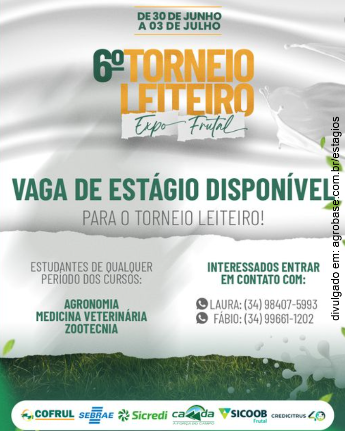 Estágio no 6º torneio leiteiro – MG