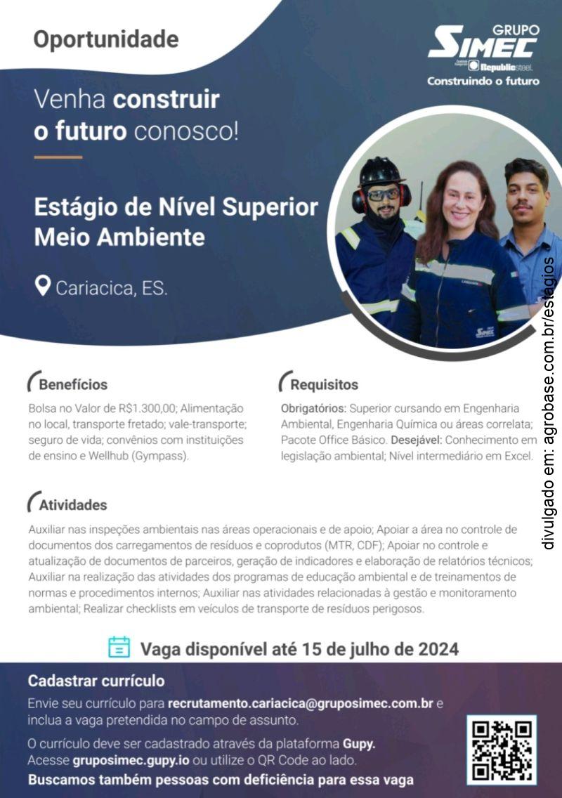 Estágio de nível superior meio ambiente – Cariacica/ES