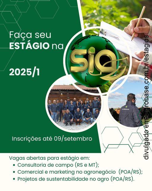Vagas para estágio na SIA – RS e MT
