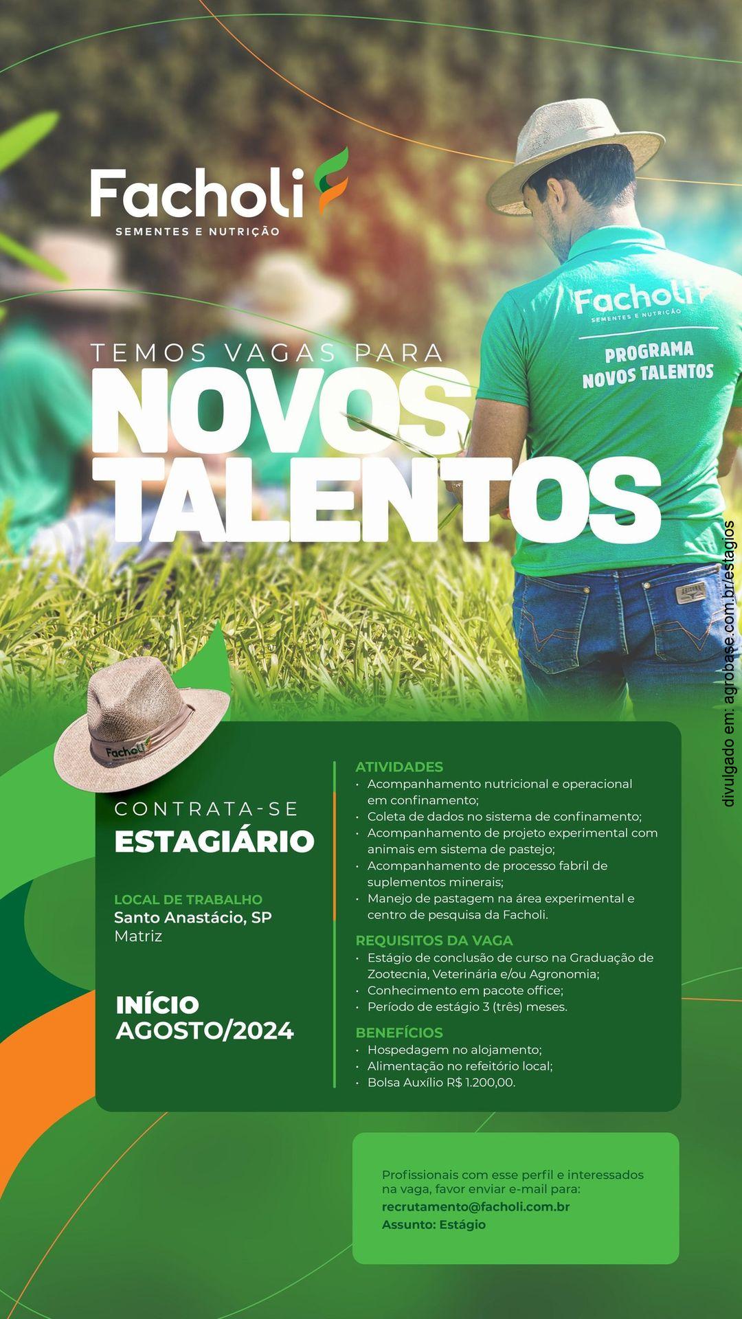 Programa de estágio Novos Talentos – Santo Anastácio/SP