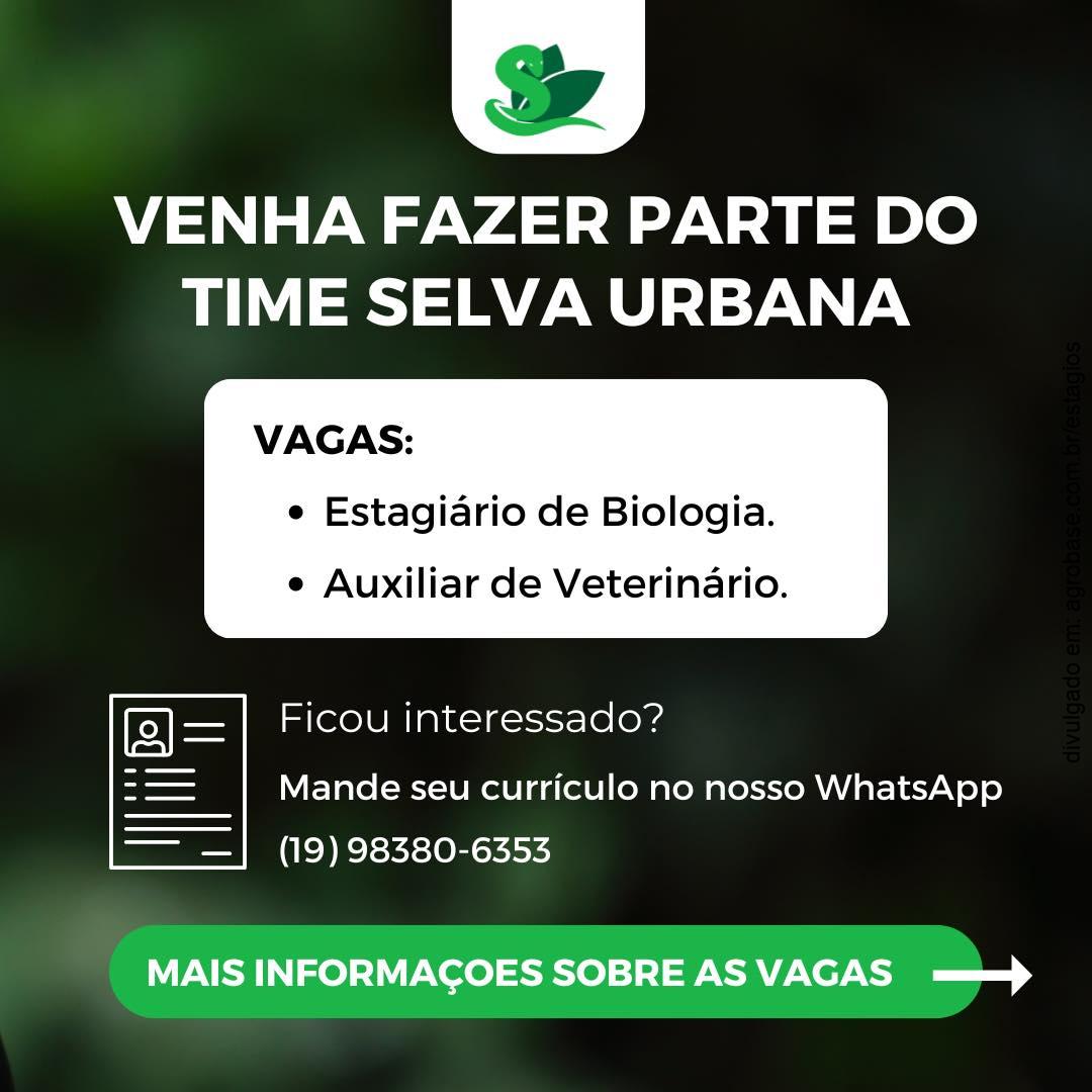 02 vagas de estágio: educação ambiental e manejo animais silvestres