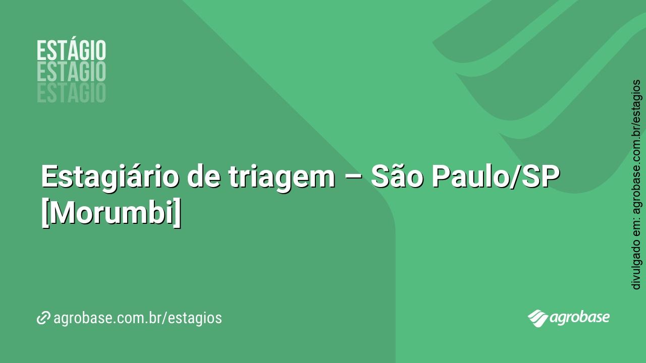 Estagiário de triagem – São Paulo/SP [Morumbi]