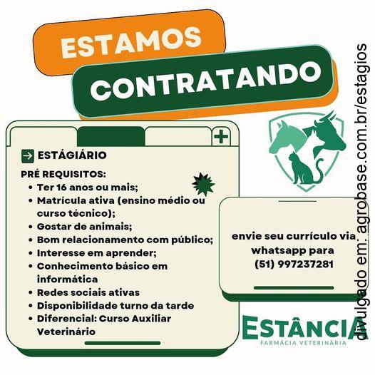 Estágio na FarmaVet Estância – Dom Feliciano/RS