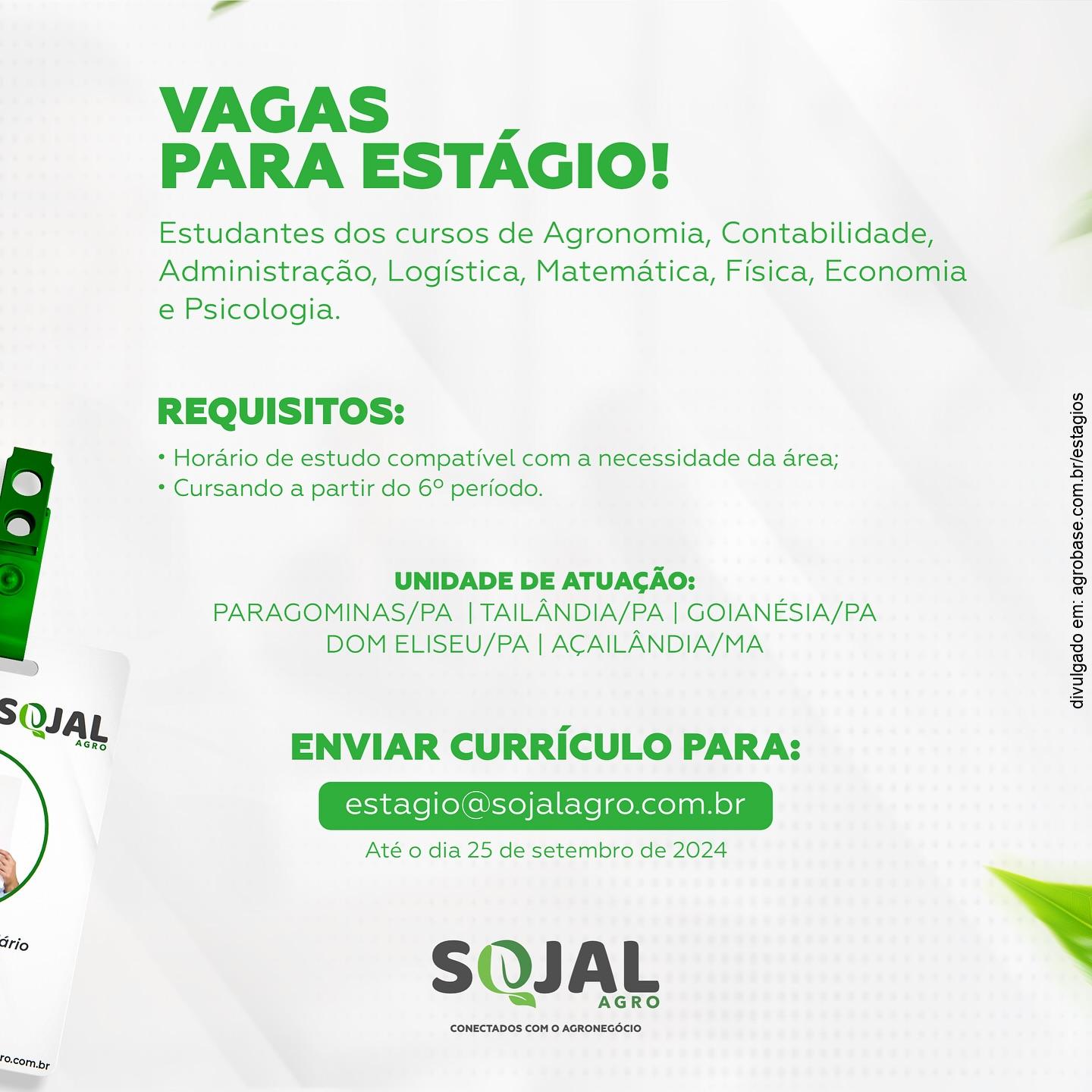 Estágio Sojal Agro – PA e MA