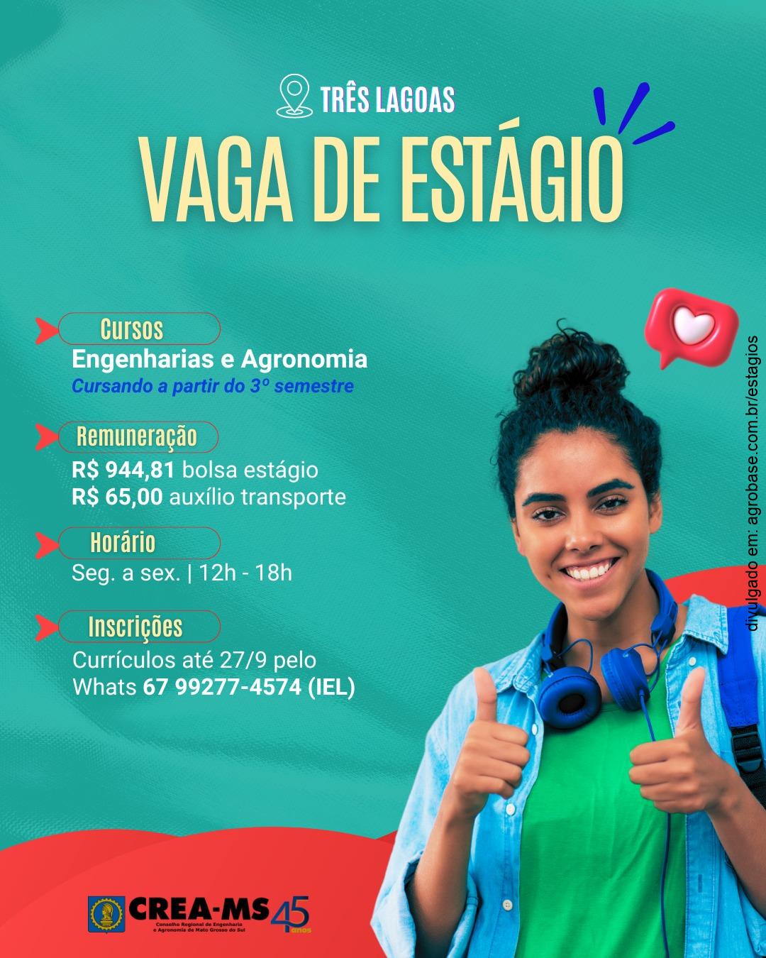 Estágio inspetoria CREA-MS – Três Lagoas/MS