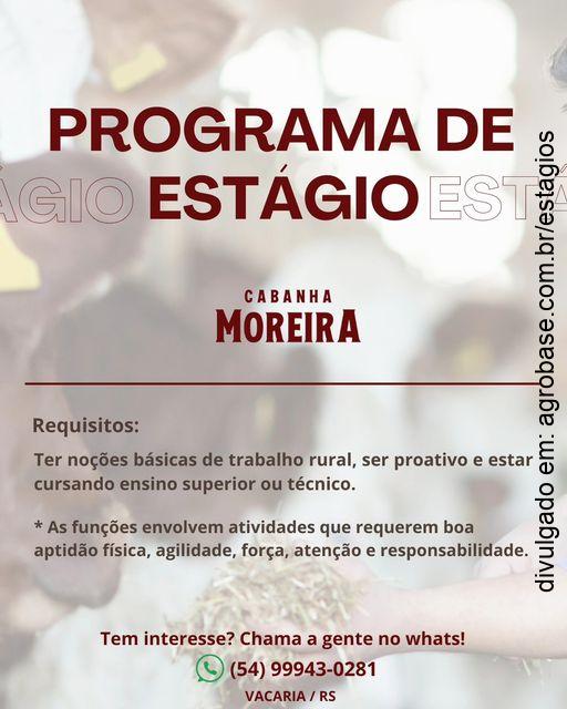 Programa de estágio Cabanha Moreira – Vacaria/RS