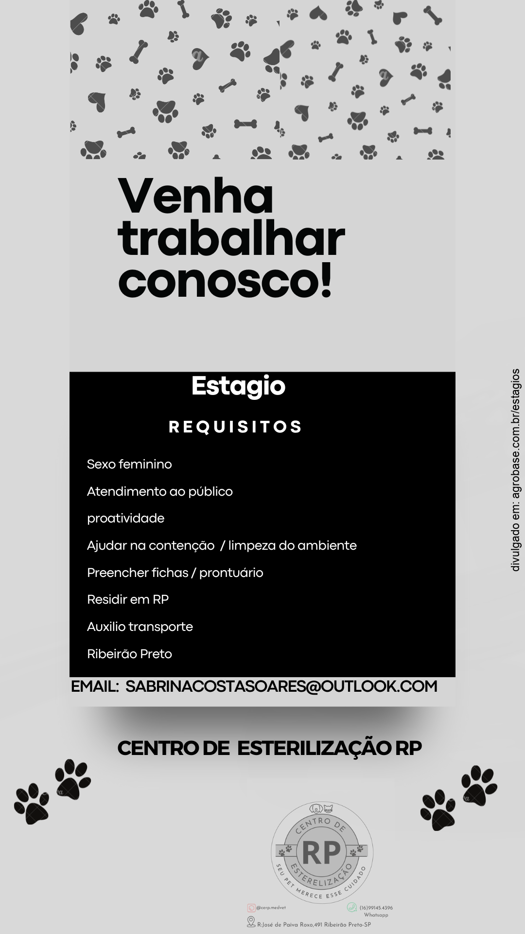 Estágio clínica veterinária – Ribeirão Preto/SP