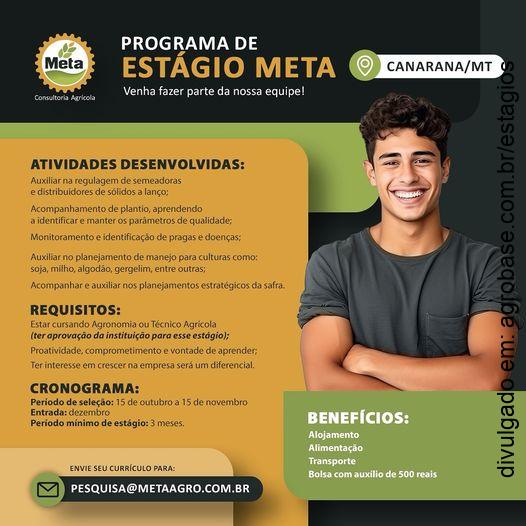 Programa de estágio Meta – Canarana/MT