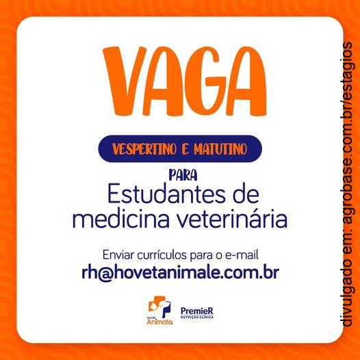 Vaga matutina e vespertina para estudantes de med. veterinária – Mauá/SP